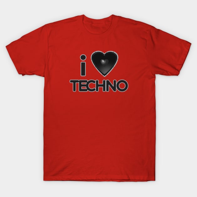 I Heart Techno T-Shirt by Blasé Splee Design : Detroit